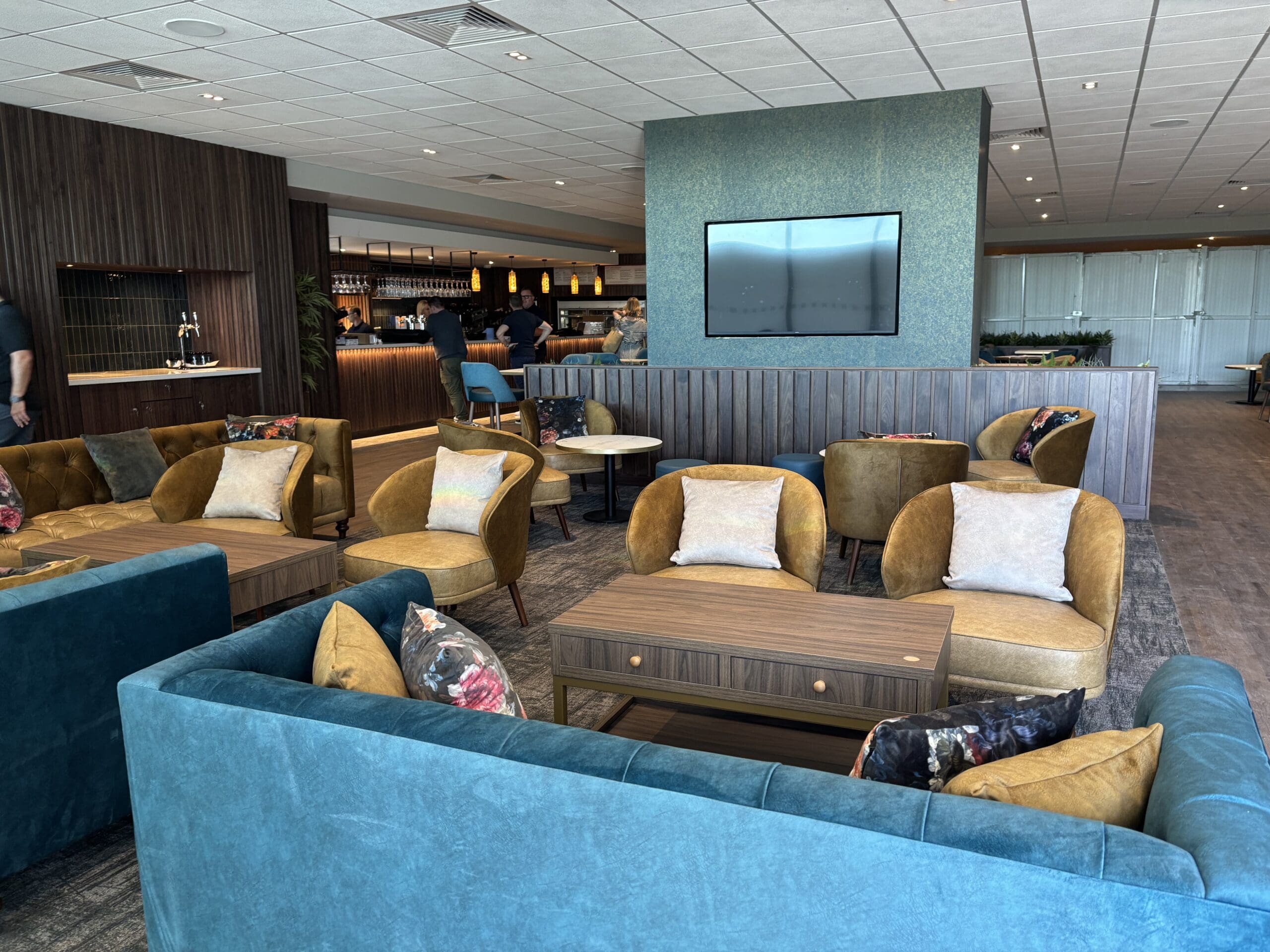 David Lloyd lounge interior featuring Matisse fabric
